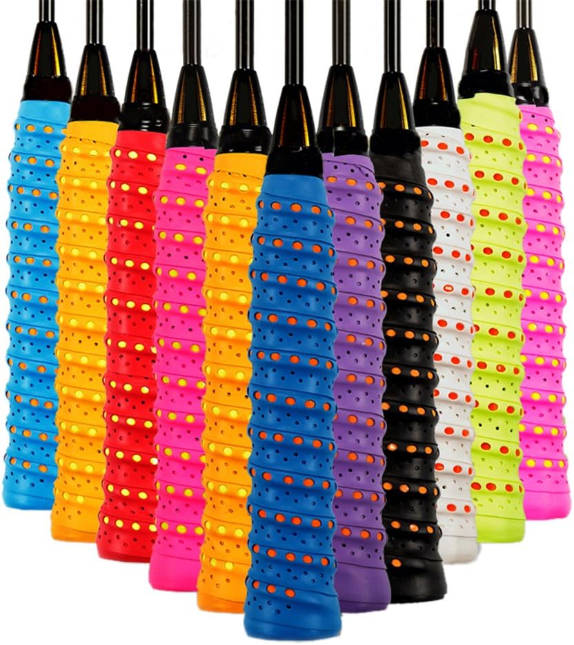 Racket Grip, Anti Slip Perforated Tennis Overgrip Tape for Racquetball Grip Squash Racquet Badminton Racket Bike Bar