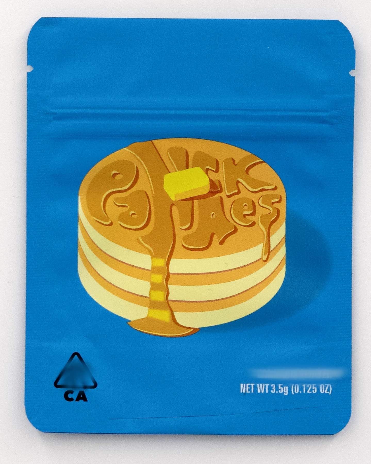 Cookies Mylar Bag 3.5g Smellproof Ziplock Resealable Heatseal Bags with Holographic Authenticity Stickers and Labels (Pancakes, 100)