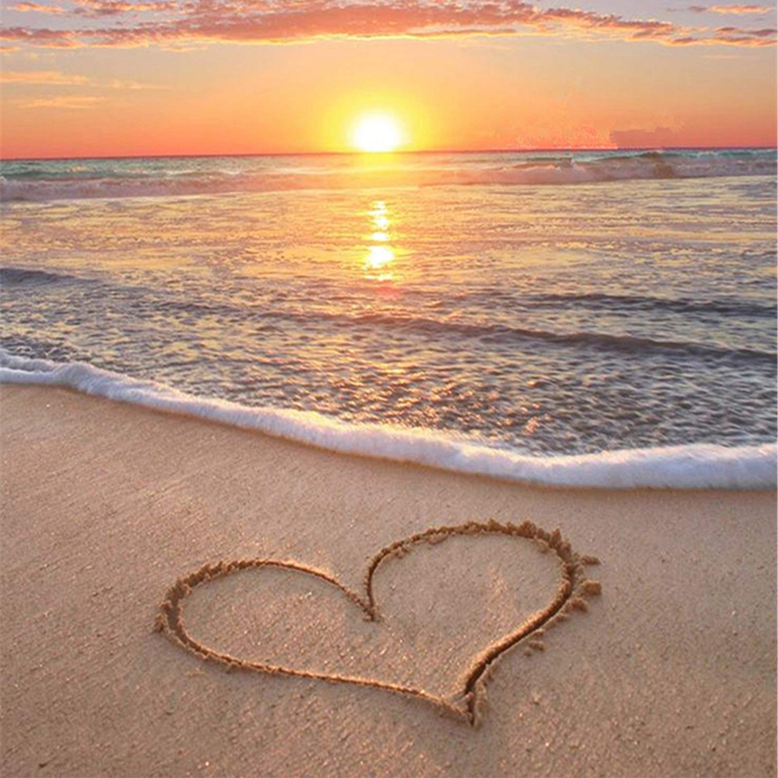 Vicloon DIY 5D Diamond Painting Kits, Full Drill Beach Love Diamond Painting, View Painting by Number Kits for Relaxation, Parent Child Activity and Home Wall Decor Gift (30 * 40cm)