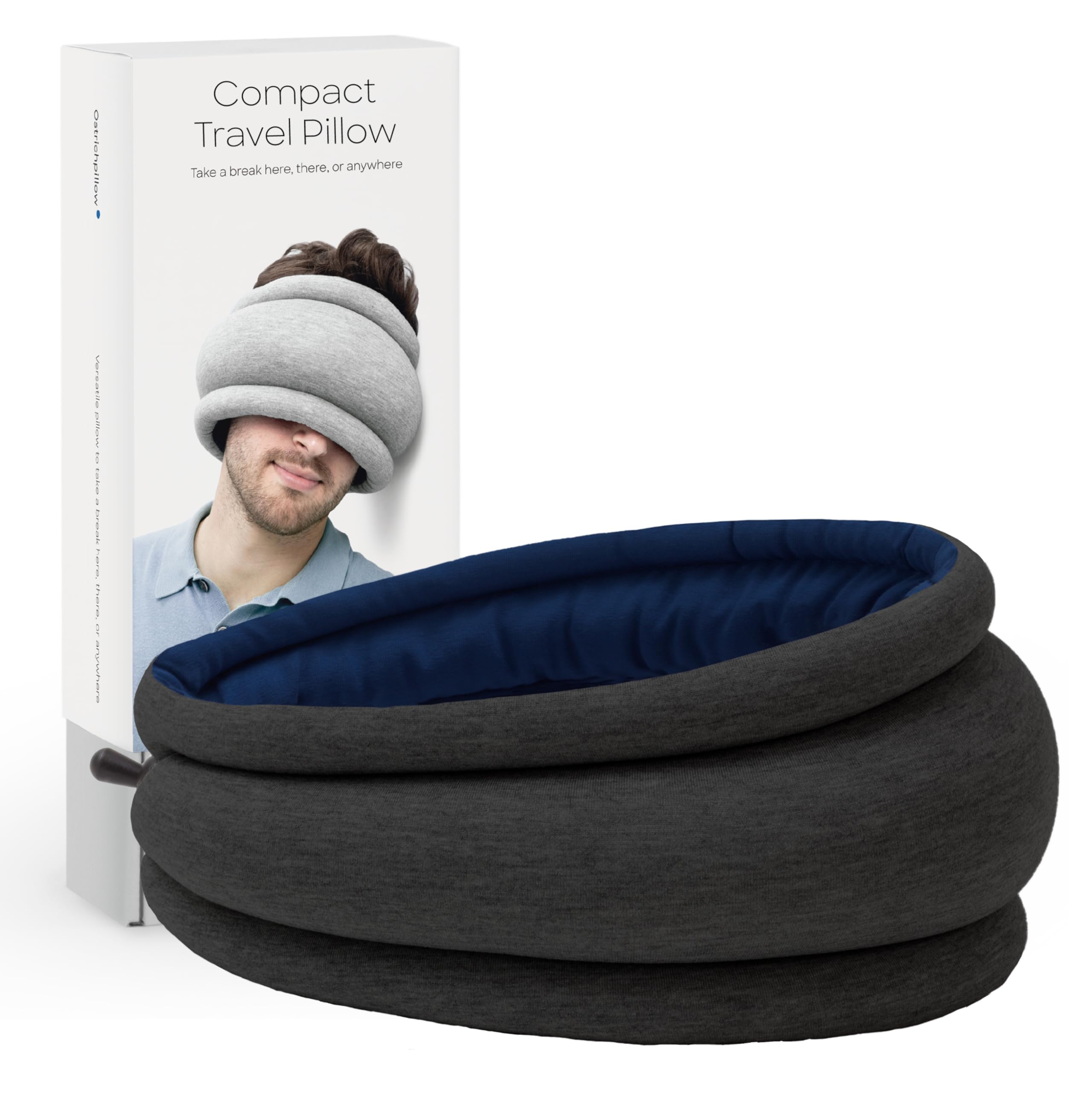 Photo 1 of Ostrichpillow Light Commuting, Travel Pillow & Power Nap Pillow - Premium Comfort & Lightweight, Adjustable to Your Head, Small & Versatile (Sleepy Blue)