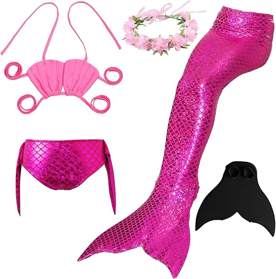 Amazon 人魚の尾水着 水泳 ホーム 女の子 子供 スリーピース ビキニプリンセス水着 130 G 水着 通販