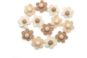 Glaciart One Felt Flower Garland - Fun Party Decorations for Easter, Spring & Birthdays - Home Decor for Living Room, Bedroom, Baby Room - 100% Natural Wool Pom Poms with Cotton String - 5.5 Ft.