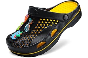 Wolidio Boys and Girls Arch Support Garden Clogs Shoes Kids Slippers Indoor Outdoor Beach Sandals Removable Cushion Insole