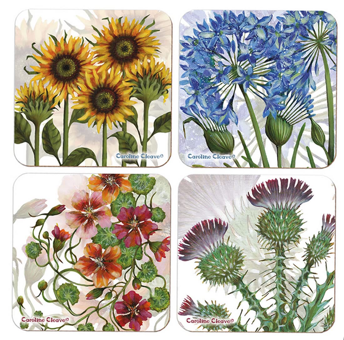 Caroline Cleave Floral Coasters II, Set of 4