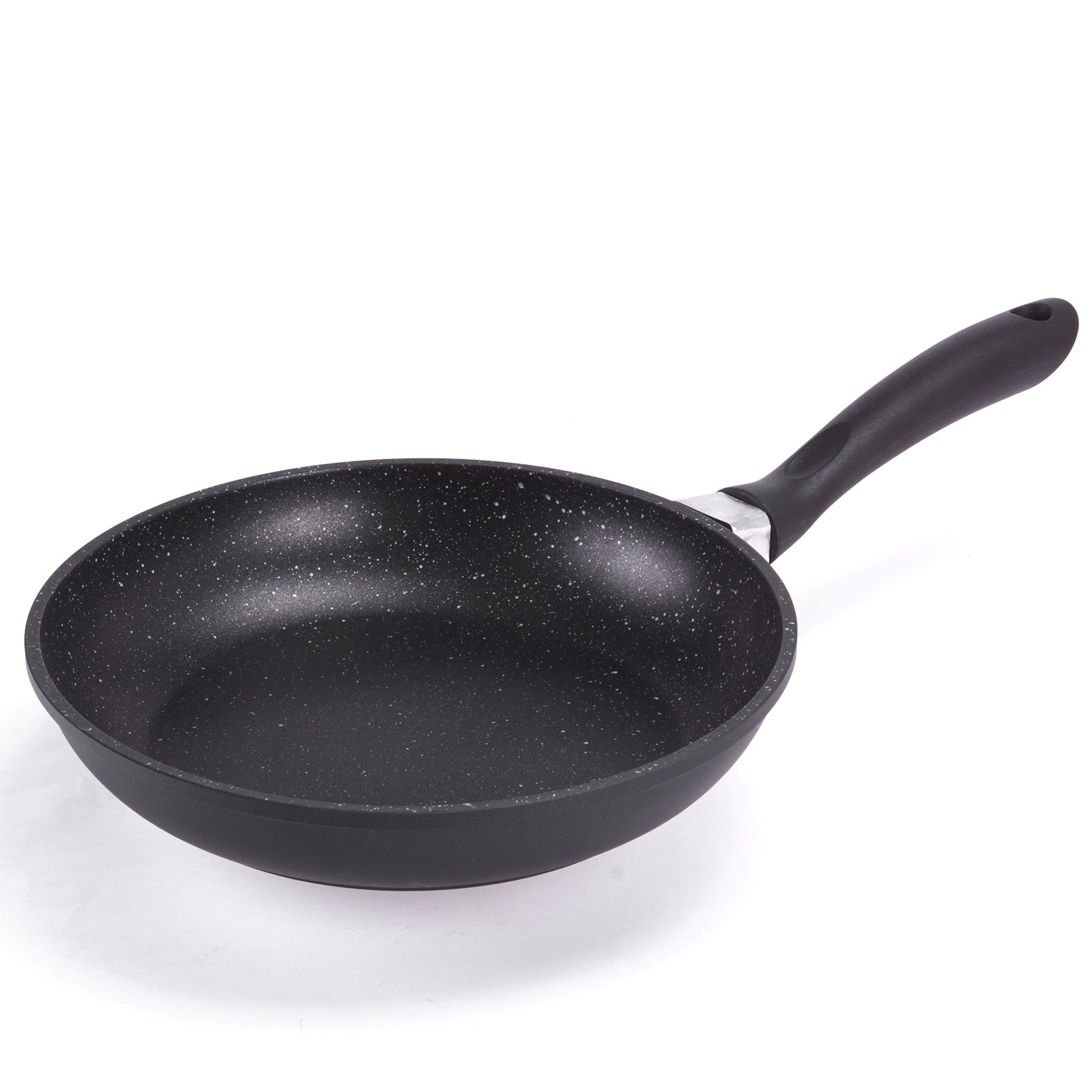 MSV Frying Pan Stone with Cast Aluminium Coating, Black, 24 cm