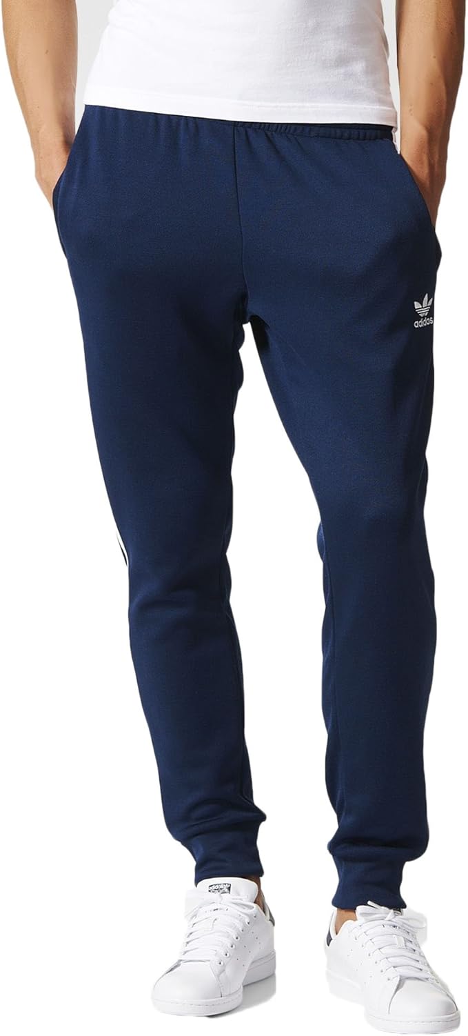 adidas cuffed tracksuit bottoms in navy