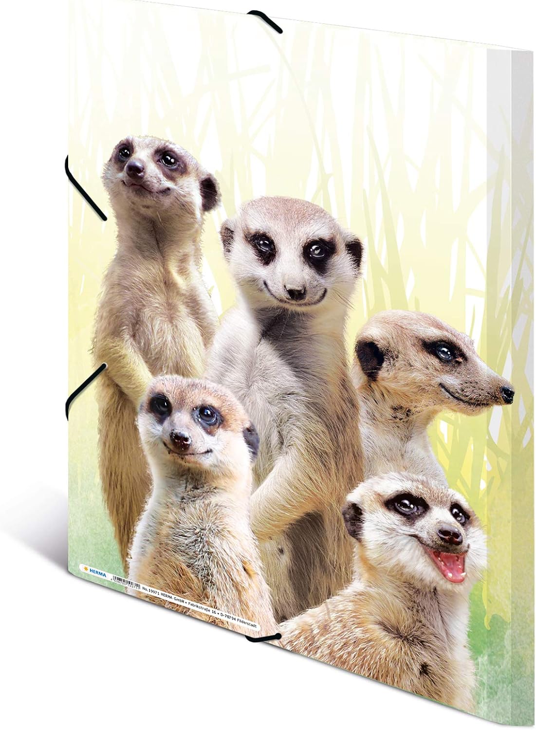 HERMA Portfolio Folder A3 Meerkat, Children's Corner Folder Made of Plastic with Animal Motif, Elastic Band - Image 4