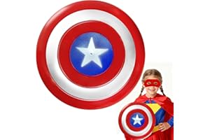 Krgiqn 11.8 inch Captain Shield Costume,Hero Prop Cosplay Shields Toy for Halloween Party Decor,Birthday Gift,Red