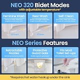 Luxe Bidet NEO 320 Dual Nozzle Hot Cold Water Non-Electric Bidet Attachment view 3