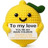 Funny Anniversary Birthday Gifts for Him Her, To My Love Handmade Crochet Lemon, Romantic I Love You Gift for Boyfriend Girlfriend Husband Wife, Couples Unique Valentines Small Wedding Gifts