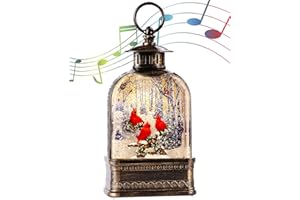 PEATOP 11Inch Christmas Snow Globes Cardinal Gifts, Musical Cardinal Snow Globe Glitter Light Up, Christmas Decorations Indoor 6H Timer Red Cardinal Christmas Decor for Women