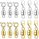 Qulltk Magnetic Necklace Clasps and Closures, Extra Strong Magnet Clasp | 18K Gold and Silver Plated Bracelet Converter Clasp,Suitable for Necklaces Chain Extender, Easy Jewelry Clasps for Women