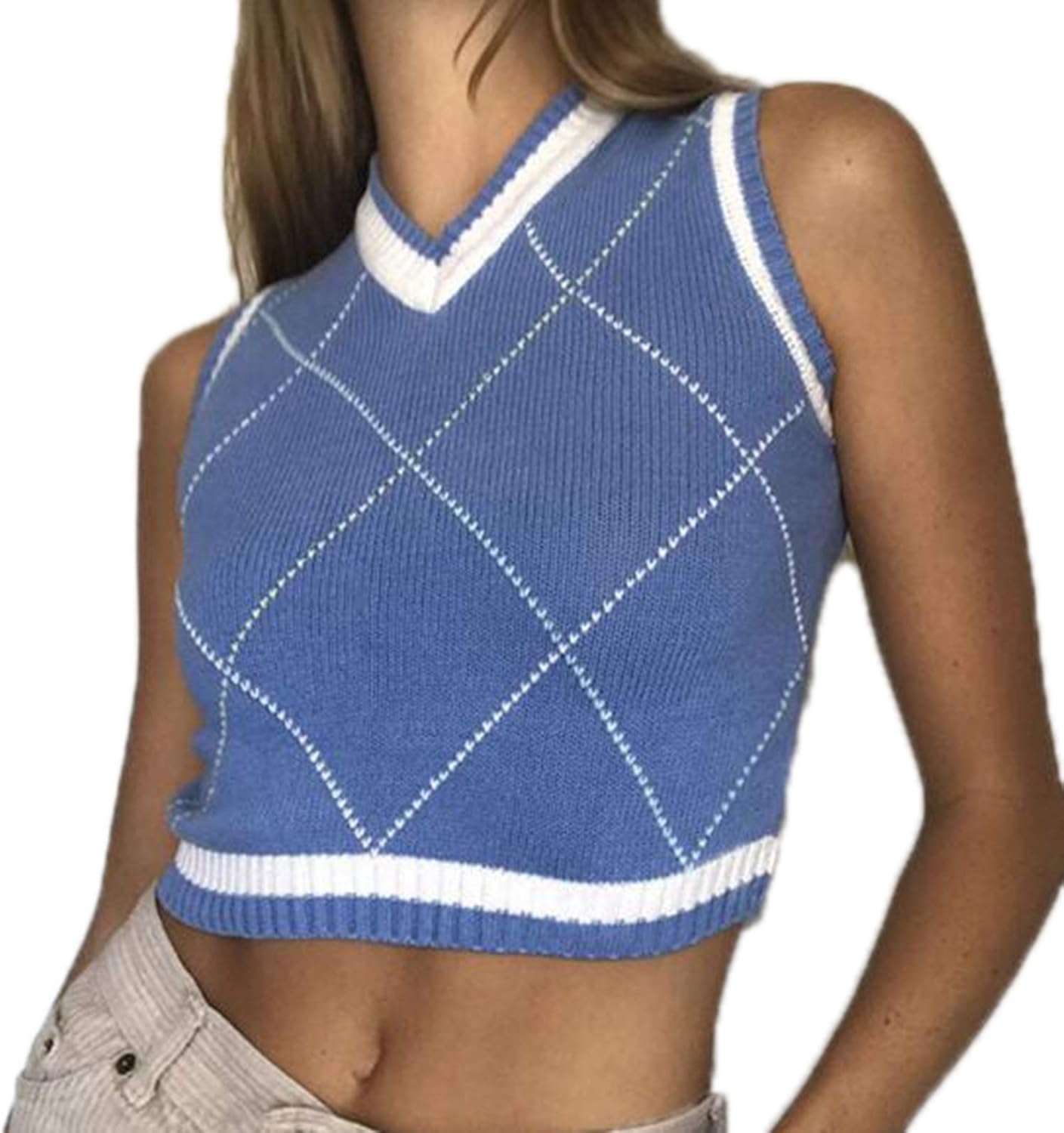 cropped sleeveless jumper