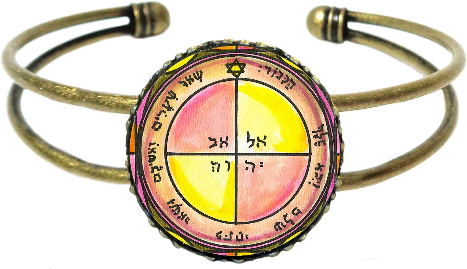 Solomons 5th Mercury Seal to Open Doors of Any Kind Gold Bronze Cuff Bracelet
