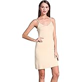 Coreal Full Slip For Women Under Dress Adjustable Spaghetti Strap Knee Length Slips Undergarment Nightwear