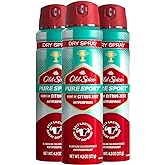 Old Spice Men's Antiperspirant & Deodorant Invisible Dry Spray Pure Sport Plus 24/7 Odor Protection, 4.3oz (Pack of 3)