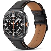 Tasikar Leather Bands Compatible with Samsung Galaxy Watch Ultra 2 47mm (2026)/ Ultra 1 47mm (2025/2024), Genuine Leather Strap for Galaxy Watch Ultra 47mm, Black
