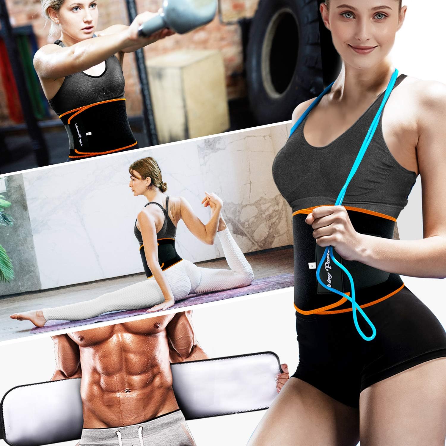Waist Trimmer for Women & Mens Waist Trainer Sweat Belt Plus Size, Upgraded: Clothing