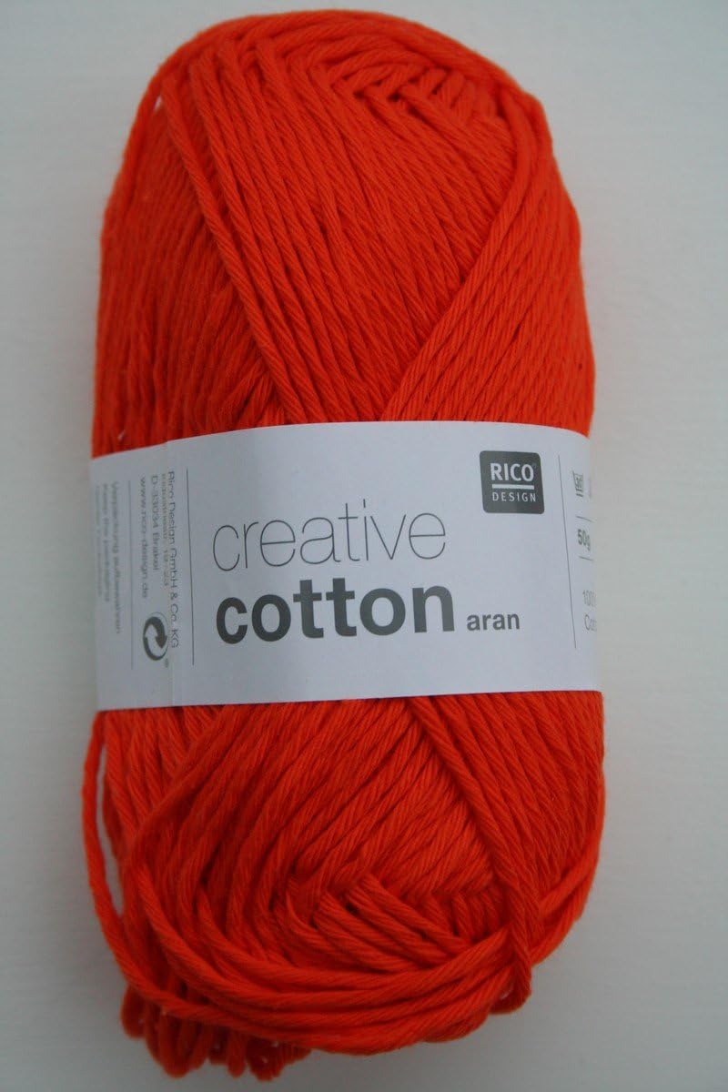 50 g Creative Cotton Aran cotton crochet, 85 m run length, ball Fb. 74 orange