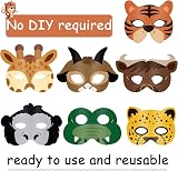 Blulu Safari Animal Masks Kids Jungle Zoo Cartoon Party Favors 16pcs view 3