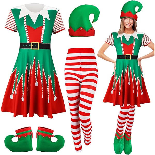 Costume d'elfe pour une tenue de performance verte élégante avec robe de fête fe