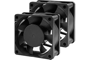 PANO-MOUNTS 60mm 12V DC Cooling Fan - PANOMOUNTS CF6025 High Airflow 60mm 25mm 12V 2Pin Amp Fans for Car Audio Vent Cooling Fan Low Noise 5600RPM 2-Pack
