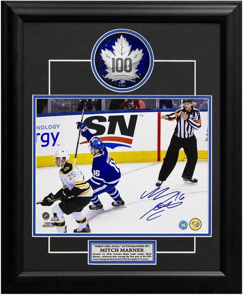Mitch Marner Toronto Maple Leafs Autographed First NHL Goal 23x19 Frame