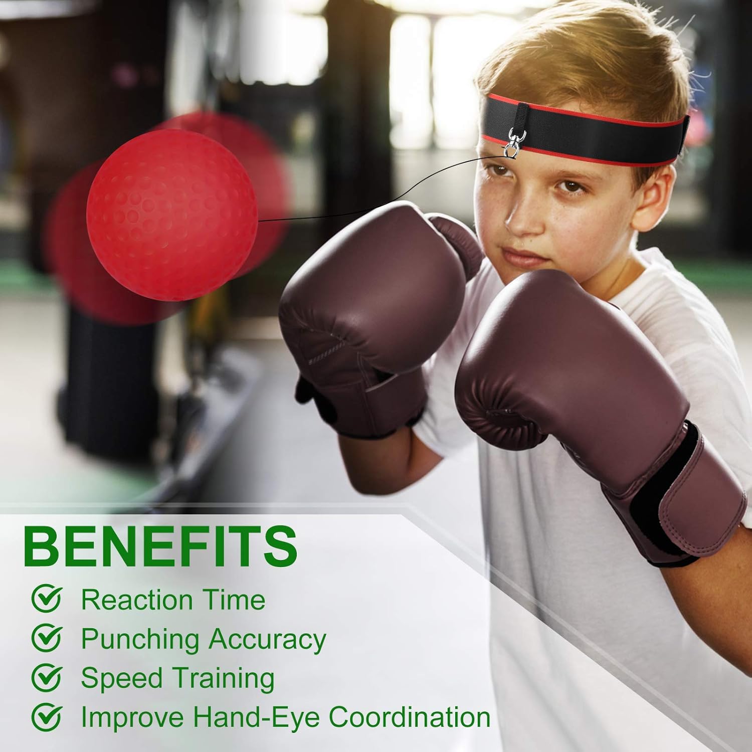 EEEKit Boxing Reflex Ball Set, 4 React Reflex Balls with 2 Adjustable Headbands, 3 Difficulty Levels Punching Balls for Hand Eye Coordination Tranining, Punching Speed, Fight Reaction : Sports & Outdoors