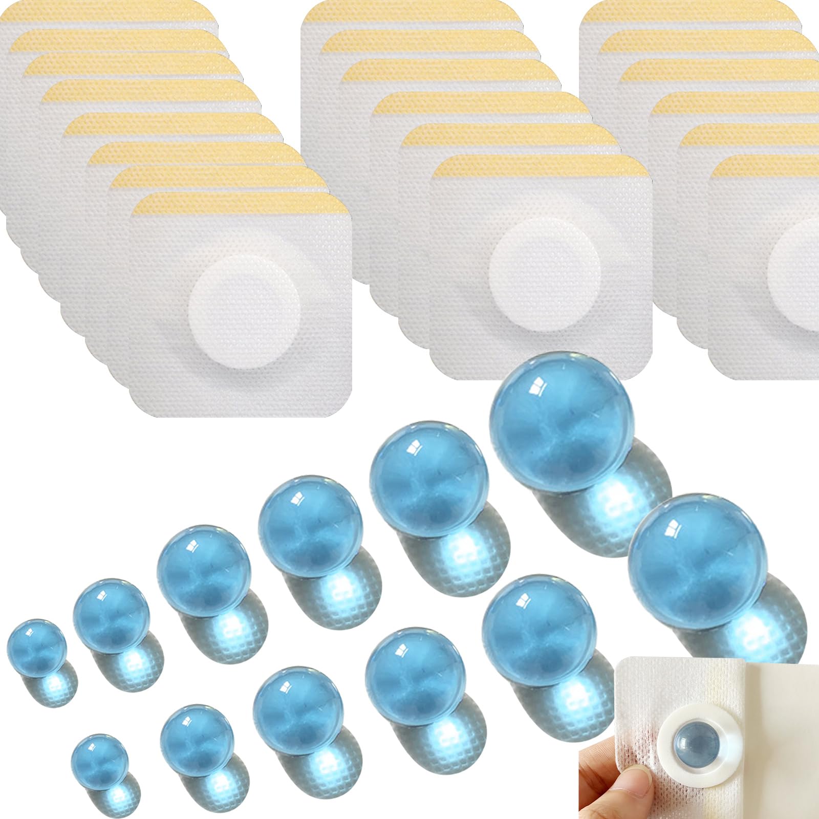 Photo 1 of 12PCS Ball-Shape Belly Button Plug Post Tummy Tuck Belly Button Plug Tummy Tuck for Liposuction or Umbilical Hernia Repair ?6 Different Sizes, 2 of Each + 20pcs Medical Tape? (Blue)