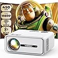VIZONY Mini Projector with WiFi and Bluetooth, 450ANSI 1080P FHD Home Movie Projector, Portable Outdoor Projector with 250" Display+Zoom, Compatible w/Phone/Laptop/TV Stick-Indoor&Outdoor