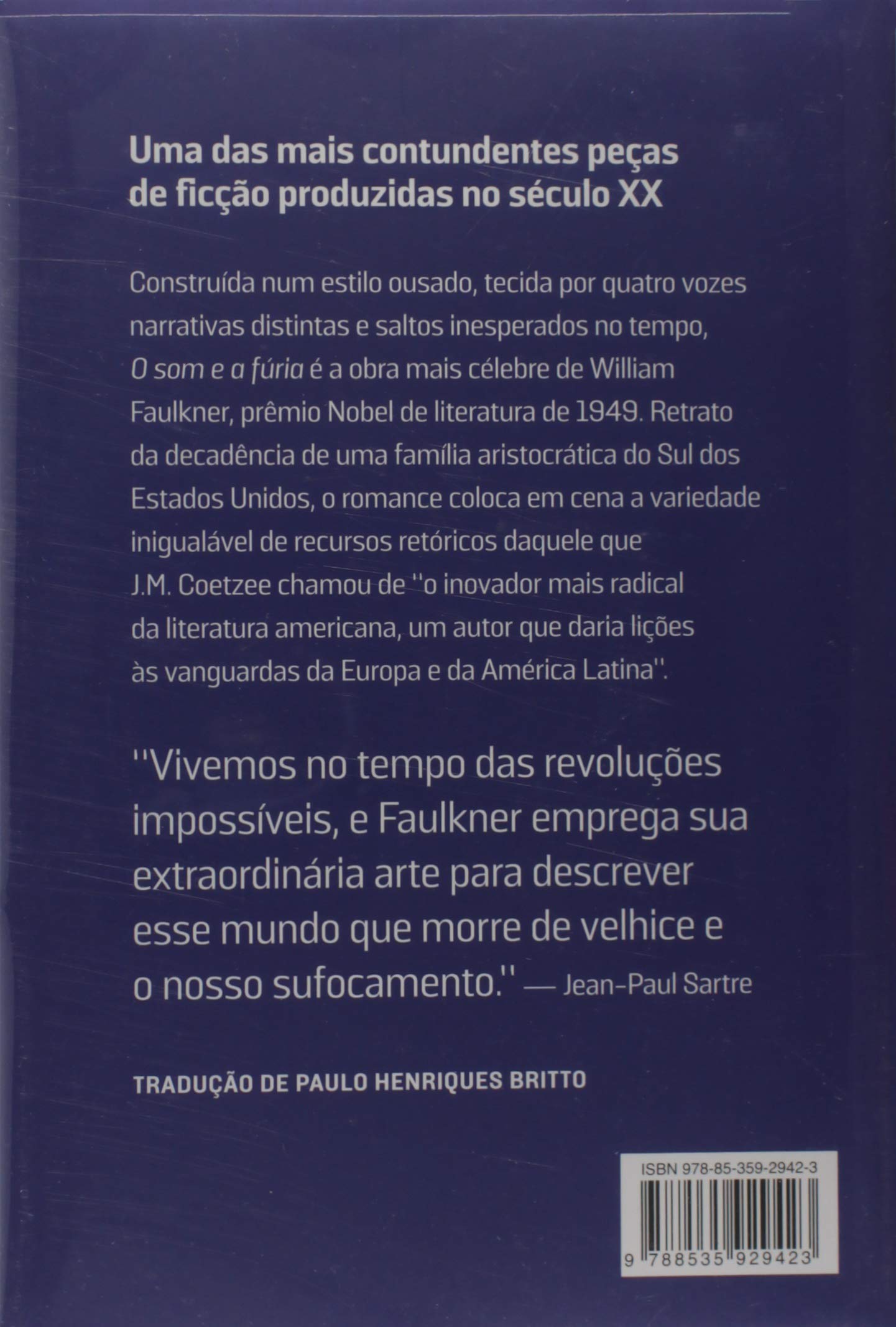 Livro 'O som e a fúria' por William Faulkner