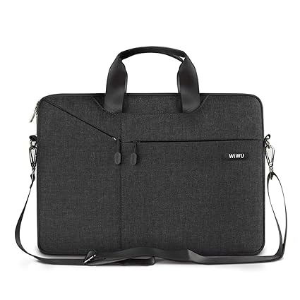 Wiwu Nylon Fabric 13-13.3-inch Black Laptop Sleeve Case Messenger Shoulder Bag