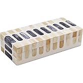 Handicrafts Home Decorative Storage Box 10x4.5 – Remote Control Holder, Jewelry Organizer, Modern Decorative Box with Lid, Boho Chic Home Décor Accent, Vintage Memory Box for Living Room Shelf Décor