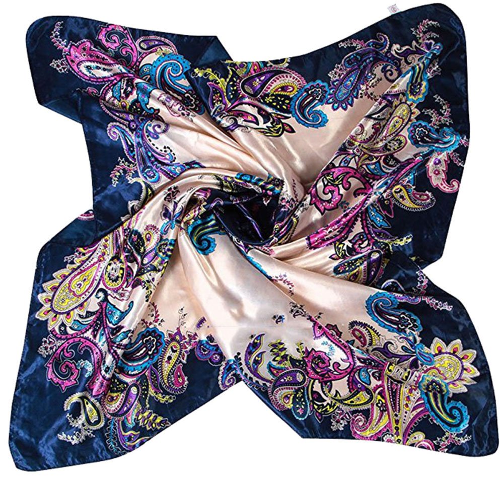 Men's Silk-Feel Square Scarf - 27.5x27.5 Inch Satin Bandana For Neck, Head, Hair | Formal & Casual Accessory