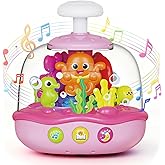 MoraBaby Baby Girl Toys 6-12-18 Months, Press & Spin Ocean Musical Light Up Toy | Bilingual Learning Educational Cause and Effect Toy for 1 Year Old Boy & Girl, Birthday Gifts for 1-3 Year Old