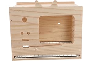 KOCKSHION Parakeet Nesting Box Wood Breeding Bird House with Detachable Bottom for Lovebirds Cockatiels Finch