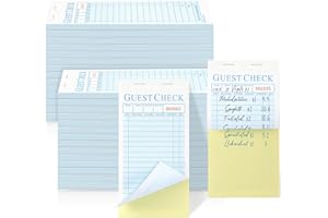 Seajan 50 Pack Guest Check Pads Server Note Pads 3.5 x 6.7 Inch Guest Check Book for Servers 2 Part Carbonless Waiter Notepad Food Order Tickets for Bar Cafe Restaurant, 2500 Total Tickets (Blue)