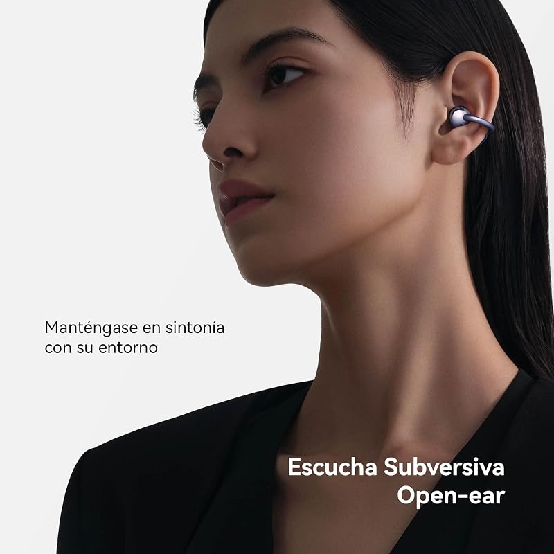 Huawei freeclip, fones de ouvido bluetooth sem fio, clipe inovador, ouvido aberto, bateria de longa duração, cancelamento de ruído em chamadas ai, resistência ip54 a poeira e respingos de água, preto