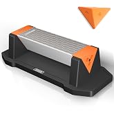 Diamond Sharpening Stone, 3‑Sided Grit 400/1000/8000 for Knife Sharpening | Professional Whetstone Knife Sharpener Stone Kit with Angle Guide for All Hardness Kitchen Knives and Tools - Small