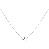 Glimmerst Heart Initial Necklace for Women Stainless Steel Tiny Heart Letter Necklace Personalized Name Necklace