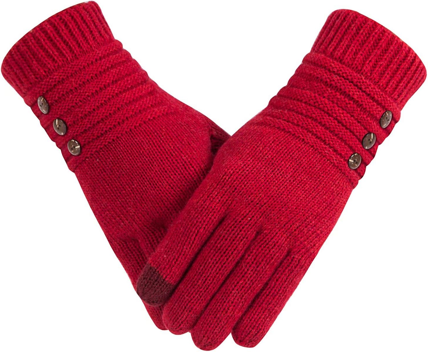 Winter Wool Warm Gloves For Women, Anti-Slip Knit Touchscreen Thermal Cuff Snow Driving Gloves With Thick Thinsulate Lining (Black) at  Women’s Clothing store