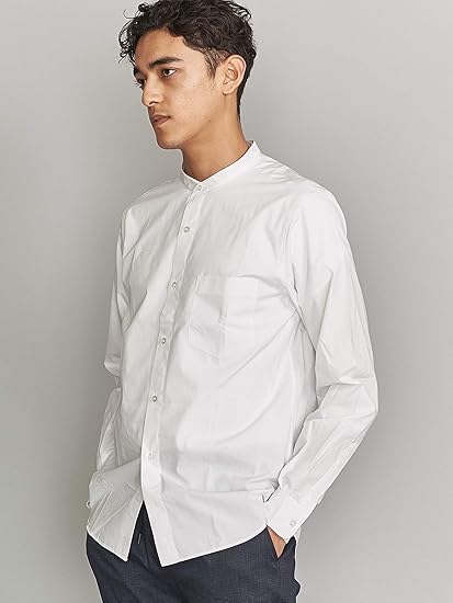 Amazon ビューティ ユース ブロード バンドカラー シャツ メンズ 0130 ホワイト S シャツ 通販