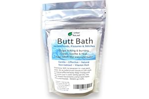 Urban ReLeaf Butt Bath 6 oz. Bag! Hemorrhoids, Fissures & Stitches. Helps itching & Burning. Clean, Soothe & Calm. The Easy Sitz Bath! Fresh & Warm, Sea Salt Soak. Gentle Relief, 100% Natural