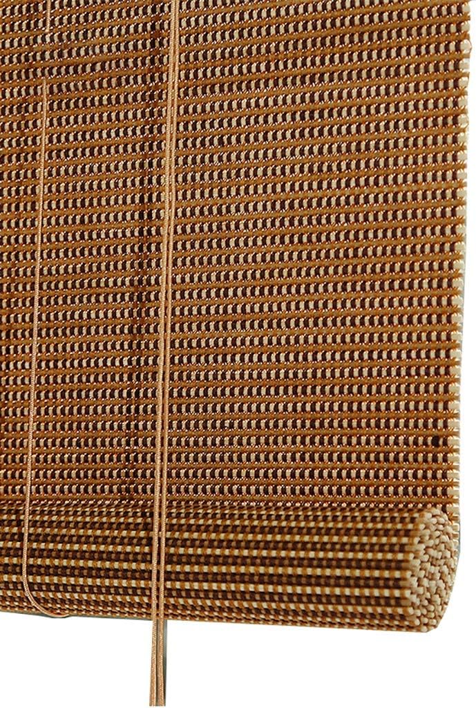 Roller Window Shades Bamboo Roller Shades Window Blinds with 15cm Valance, Lightweight Bamboo Curtain for Balcony, Cut Off, Teahouse, Office, Black, Shading Rate 95% (Size : 92x150cm)