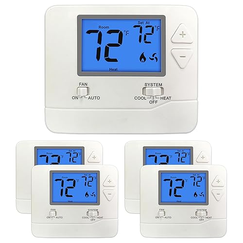 ELECTECK Pack Non-Programmable Digital Thermostat for Home, up to  Heat/1 Cool with inch Display, Compatible with Single Stage  Electrical