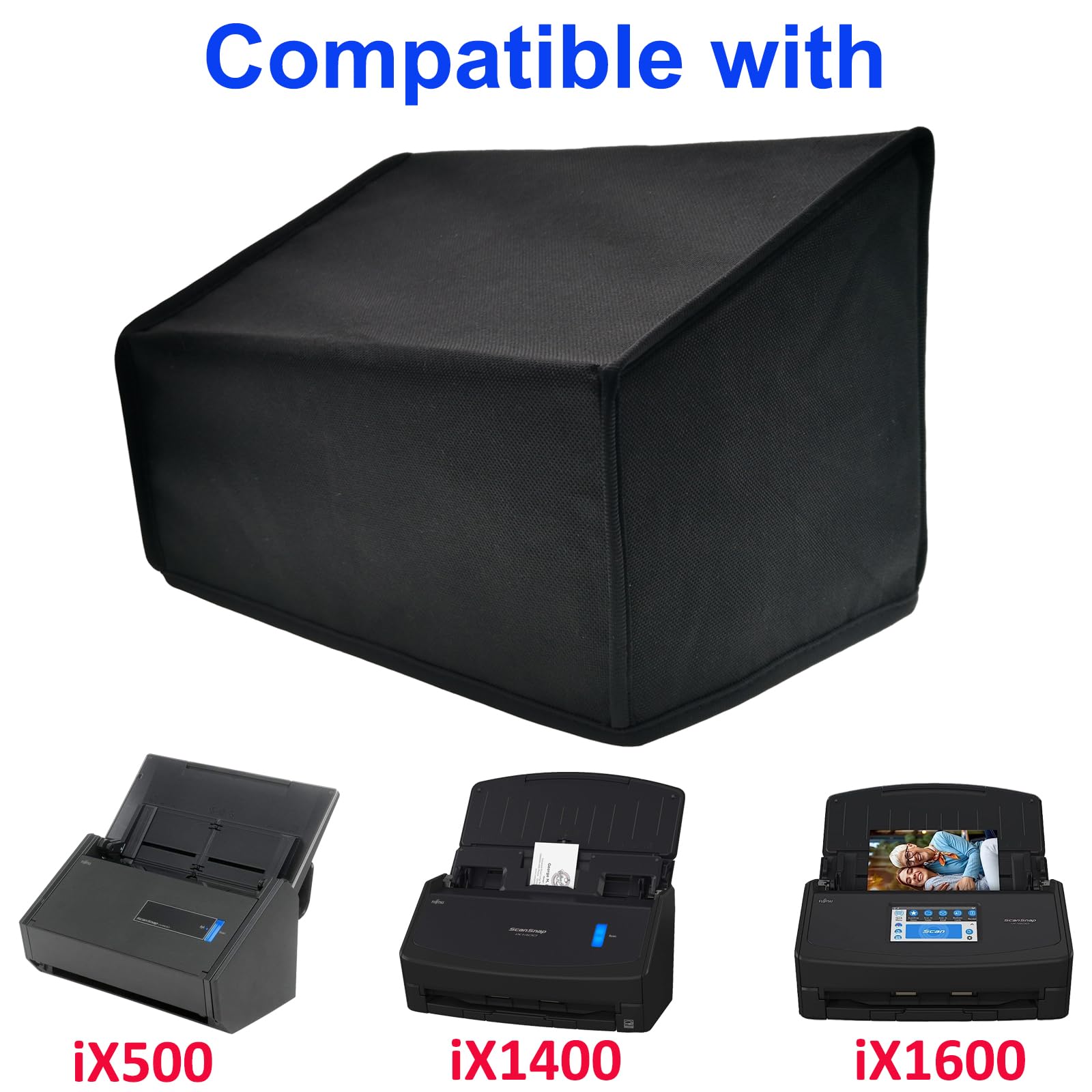 SHTCSZBA Waterproof Antistatic Nylon Fabric Dust Cover Protector for Fujitsu ScanSnap iX500 / iX1400 / iX1600 Color Duplex Image Scanner for Mac or PC