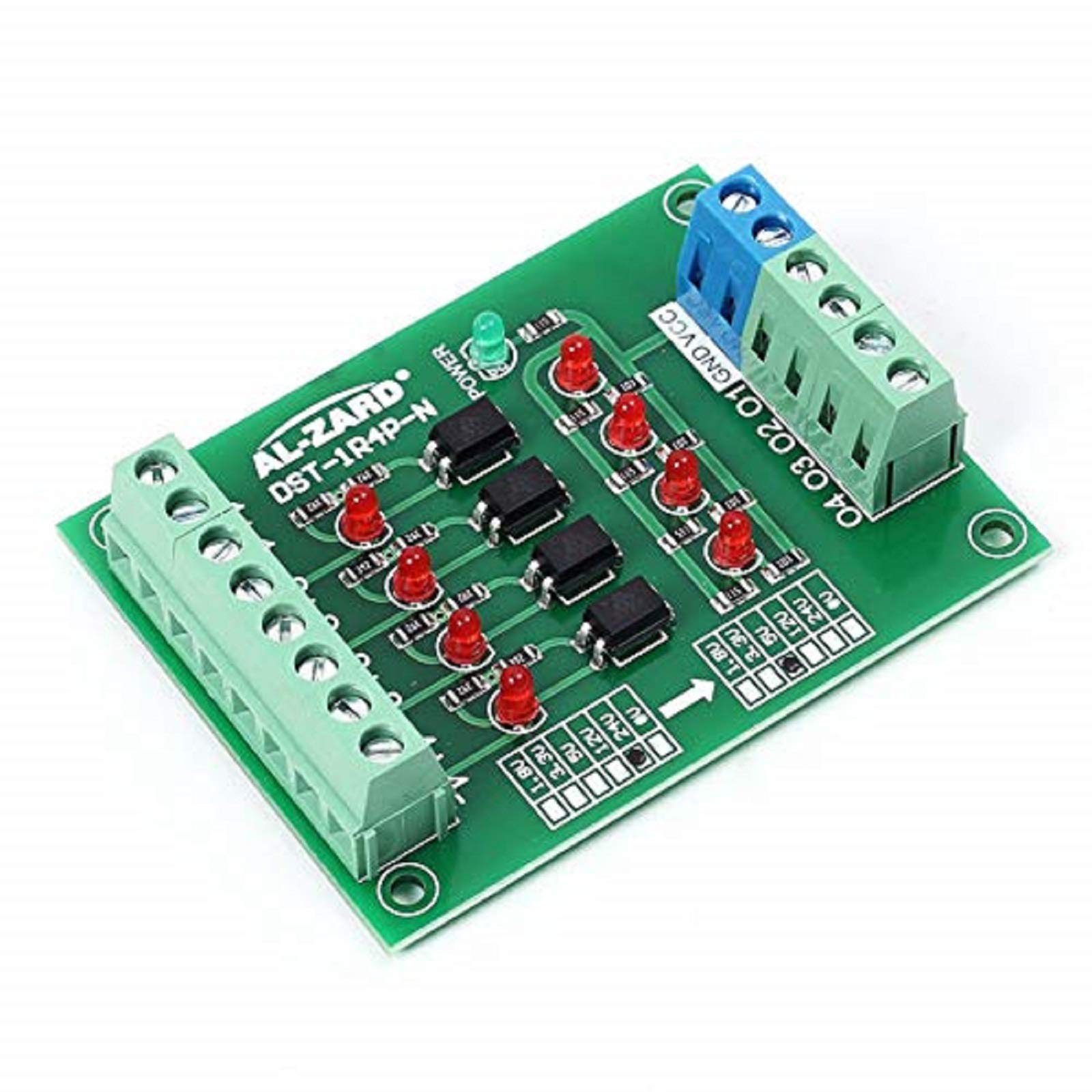 4 Bit Optocoupler Isolator Module,PLC Signal Level Voltage Converter Board Module (24V to 5V)