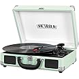 Victrola Journey Bluetooth Portable Suitcase Record Player – with Built-in Speakers, 3 Speed Vinyl Record Player, RCA Out, Headphone Jack, Mint