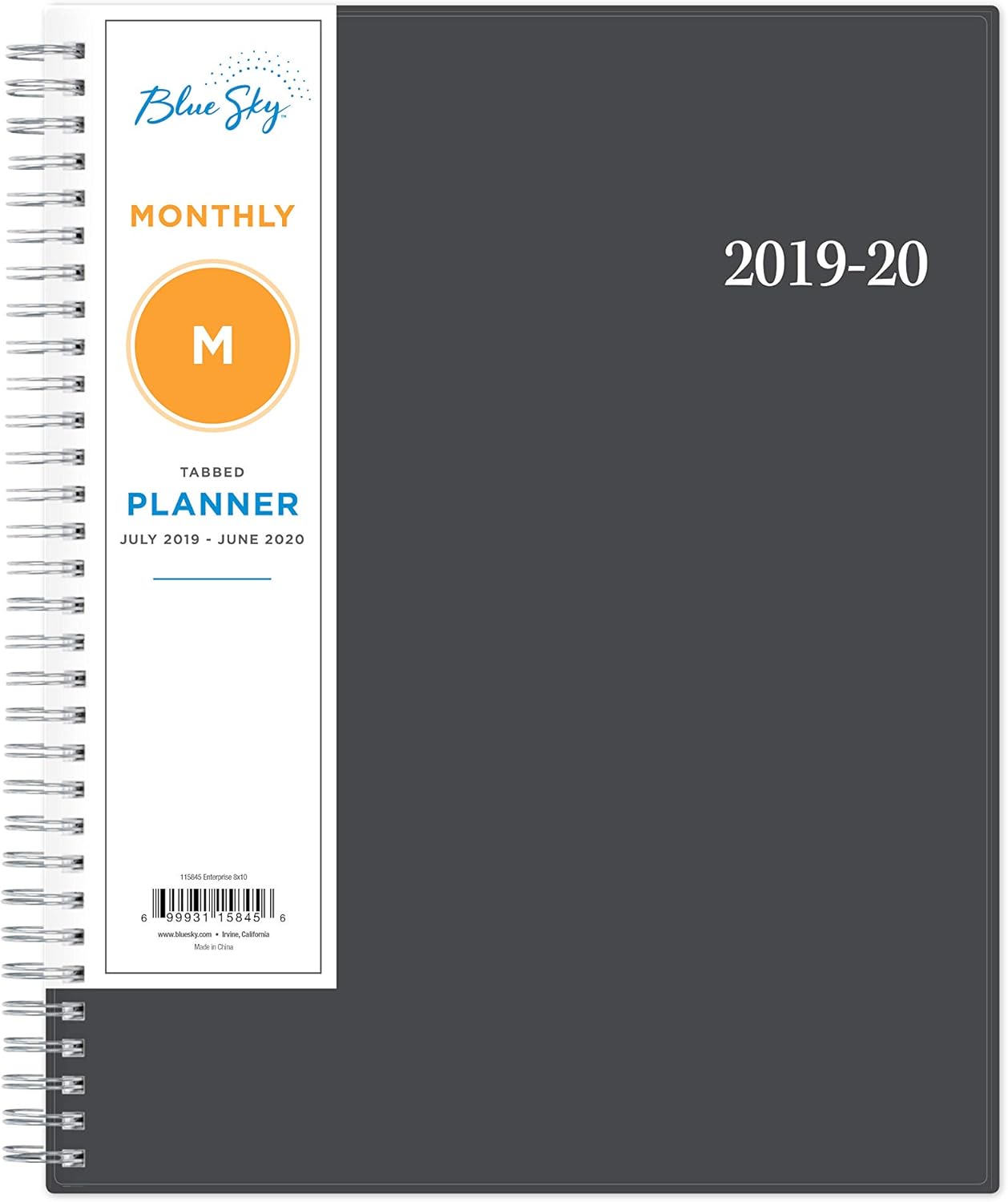 Blue Sky 2020-2021 Academic Year Monthly Planner, Flexible Cover, Twin-Wire Binding, 8" x 10", Enterprise : Office Products