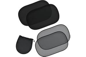 EcoNour Car Window Shades for Baby (4 Pack) | Protects Baby from Window Sun & Heat | Sun Shade Side Windows for Kids | Automotive Sun Protection from UV | Child Safety Accessories | Medium - 20"x12"